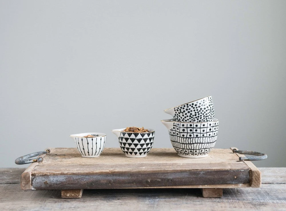 Patina Stores Black Pattern Measuring Cups Patina Stores Black Pattern Measuring Cups