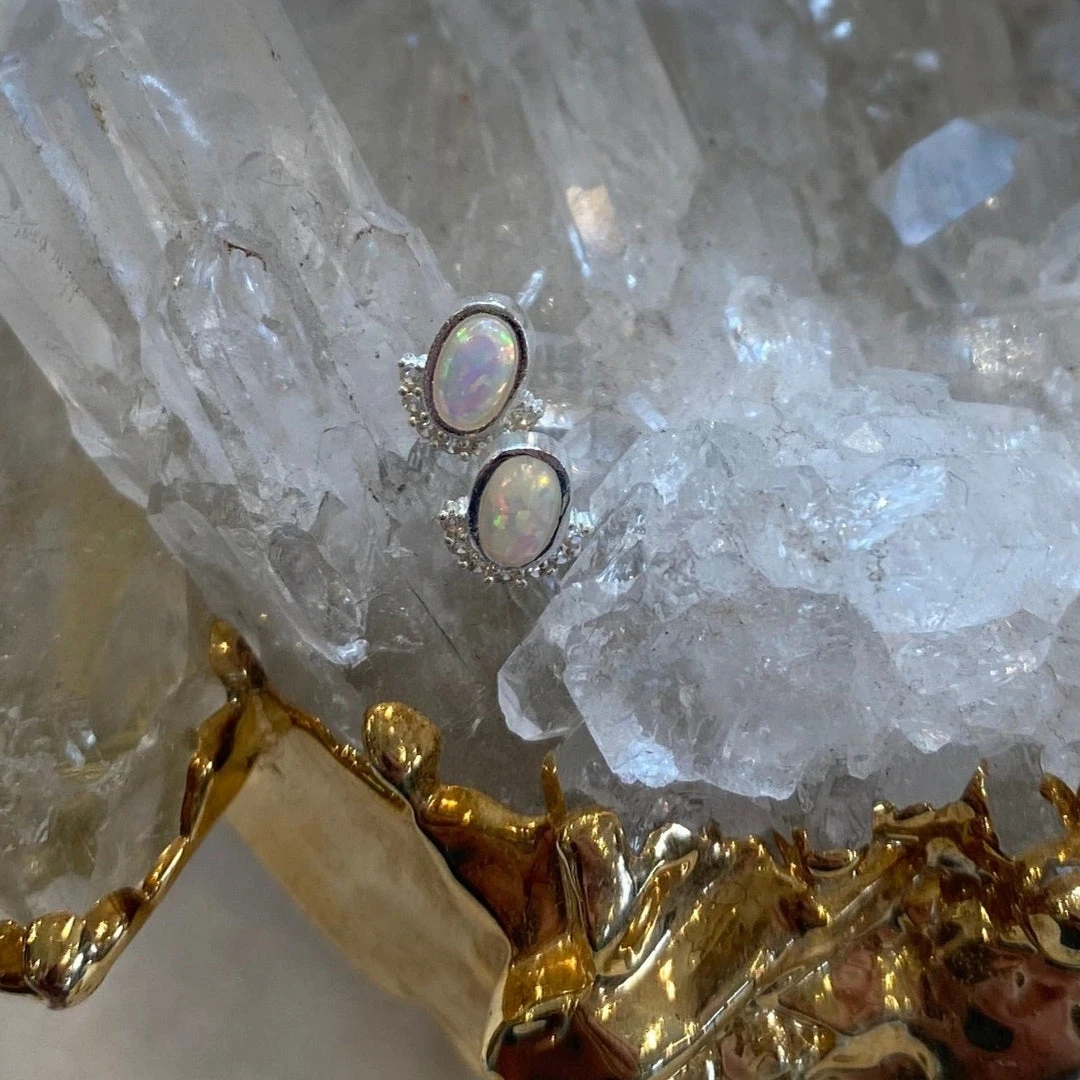 Patina Stores Silver Opal Earring Patina Stores Silver Opal Earring