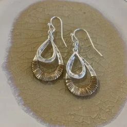 Patina Stores Mixed Metal Teardrop Earrings