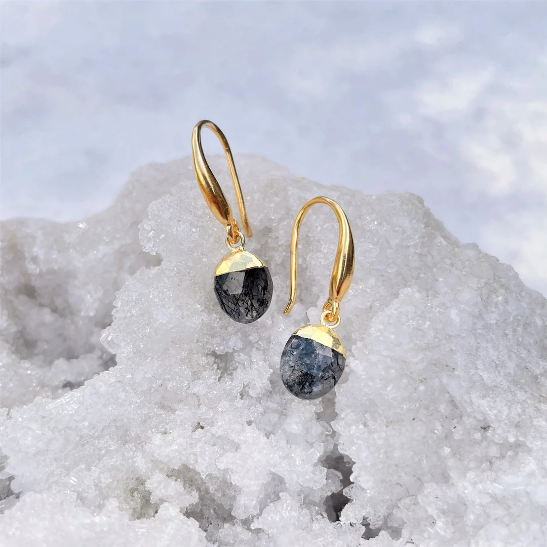 Patina Stores Black Quartz Earrings Patina Stores Black Quartz Earrings