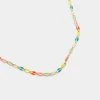 Patina Stores Dainty Multicolor Enamel Chain Necklace