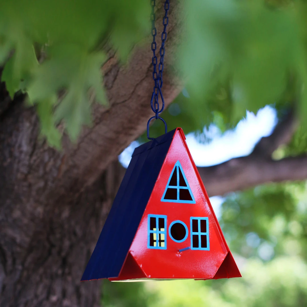 Patina Stores Large Red A-Frame Bird House Patina Stores Large Red A-Frame Bird House
