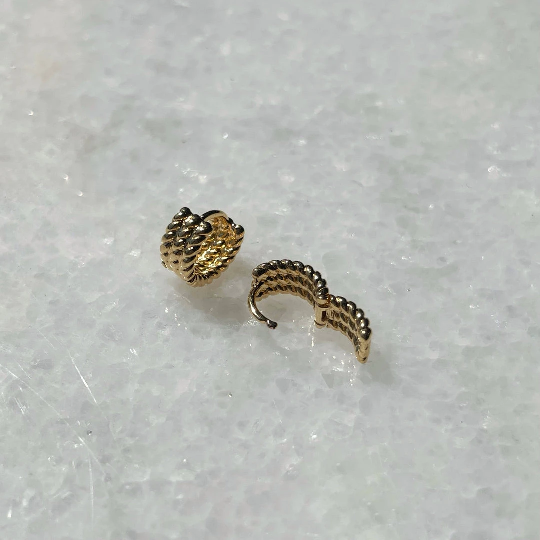 Patina Stores Gold Triple Twist Huggie Patina Stores Gold Triple Twist Huggie