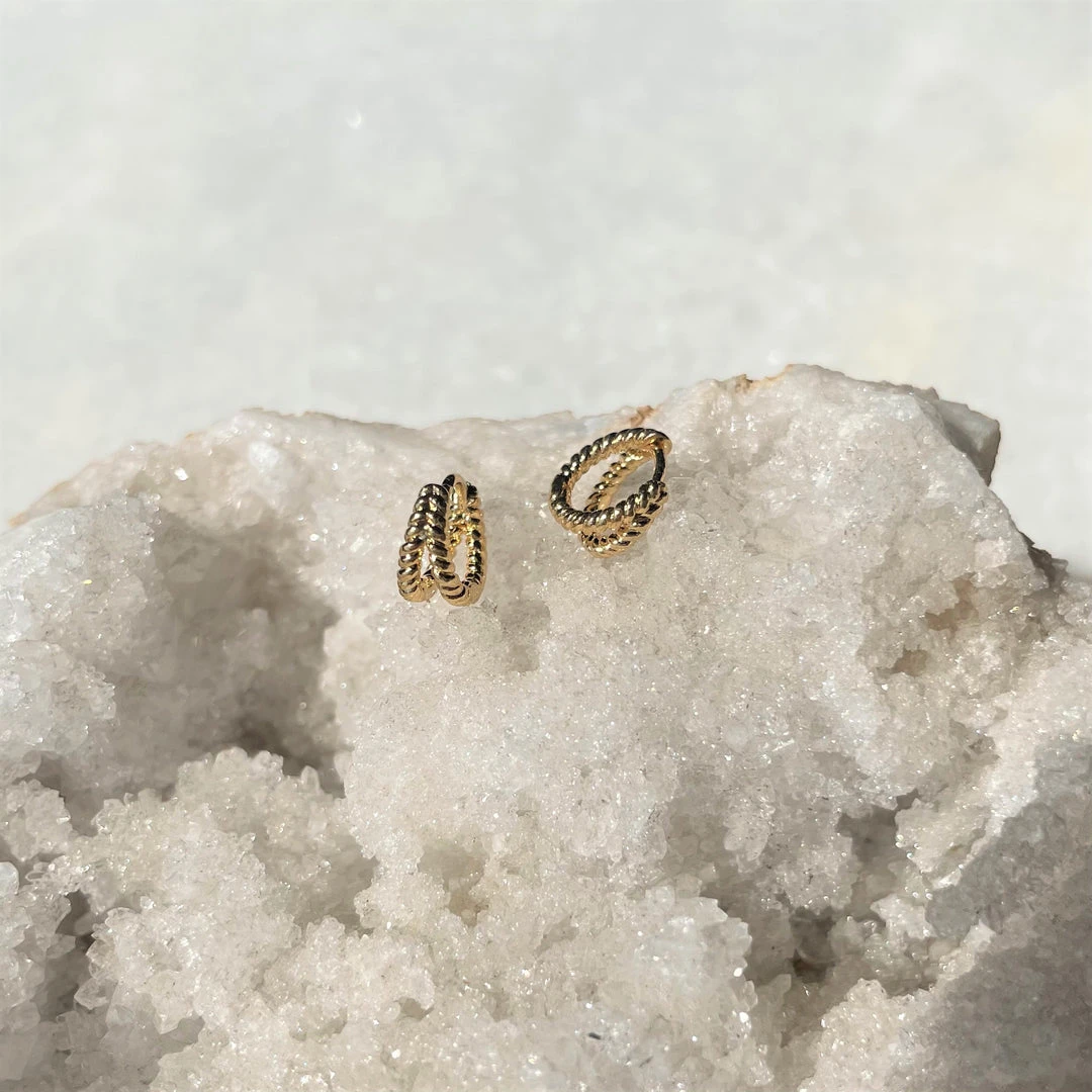 Patina Stores Gold Double Twist Huggie Jewelry 1 Patina Stores Gold Double Twist Huggie Jewelry