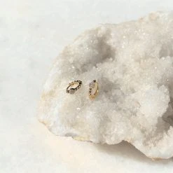 Patina Stores Jewelry Cubic Zirconia Pave Dot Huggie