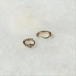 Patina Stores Jewelry Cubic Zirconia Pave Dot Huggie