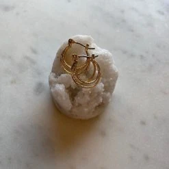 Patina Stores Three Layered Gold Hoops