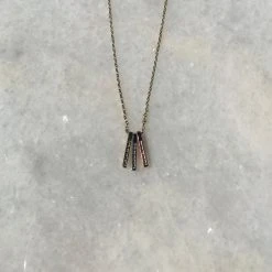 Patina Stores Mixed Metal Three Bar Necklace Jewelry