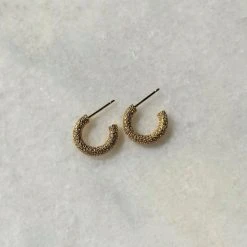 Patina Stores Jewelry Textured Gold Hoop