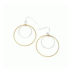 Patina Stores Double Circle Mixed Metal Earrings