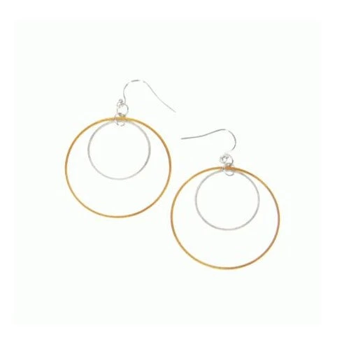 Patina Stores Double Circle Mixed Metal Earrings 1 Patina Stores Double Circle Mixed Metal Earrings