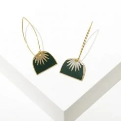 Patina Stores Jewelry Green Palm Earrings
