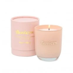 Patina Stores Flowers Pink Opaque Glass Candle Fragrance