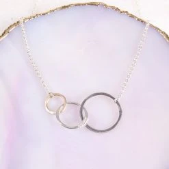 Patina Stores Mixed Metal Triple Rings Necklace