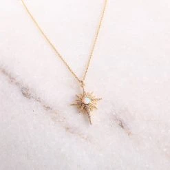Patina Stores Opal Starburst Necklace Jewelry