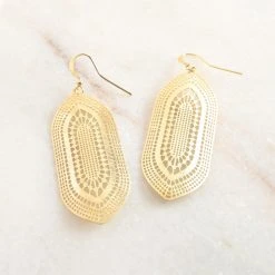 Patina Stores Gold Cut Medallion Earring Jewelry