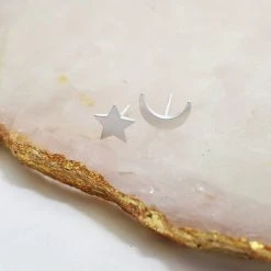Patina Stores Jewelry Star & Moon Post Earring