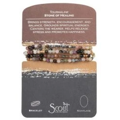Patina Stores Tourmaline Stone Beaded Wrap Bracelet