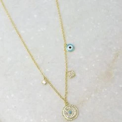 Patina Stores Jewelry Gold And Turquoise Charm Necklace