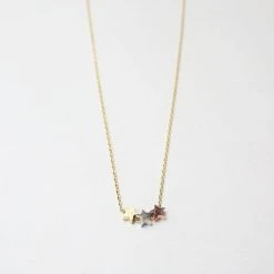 Patina Stores Mixed Metal Triple Star Necklace Jewelry
