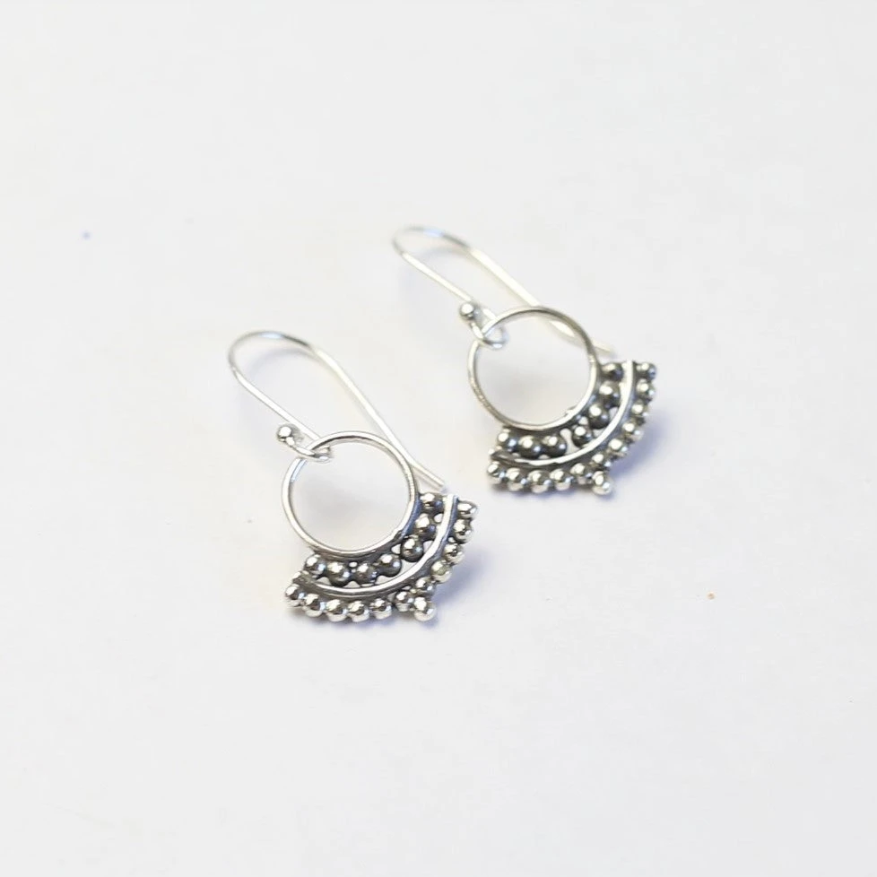 Patina Stores Jewelry Silver Dot Hoop Earring Patina Stores Jewelry Silver Dot Hoop Earring
