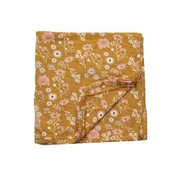 Patina Stores Baby & Toddler Mustard Floral Luxury Bamboo Kids Blanket