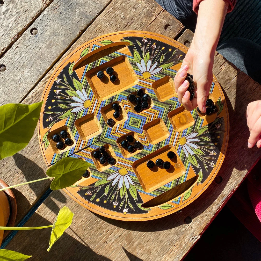 Patina Stores Wooden Mancala Game 1 Patina Stores Wooden Mancala Game