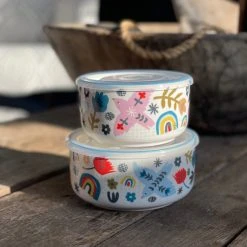 Patina Stores Kitchen Bird & Rainbow Bowl With Lid