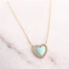 Patina Stores Opal Heart Necklace Jewelry