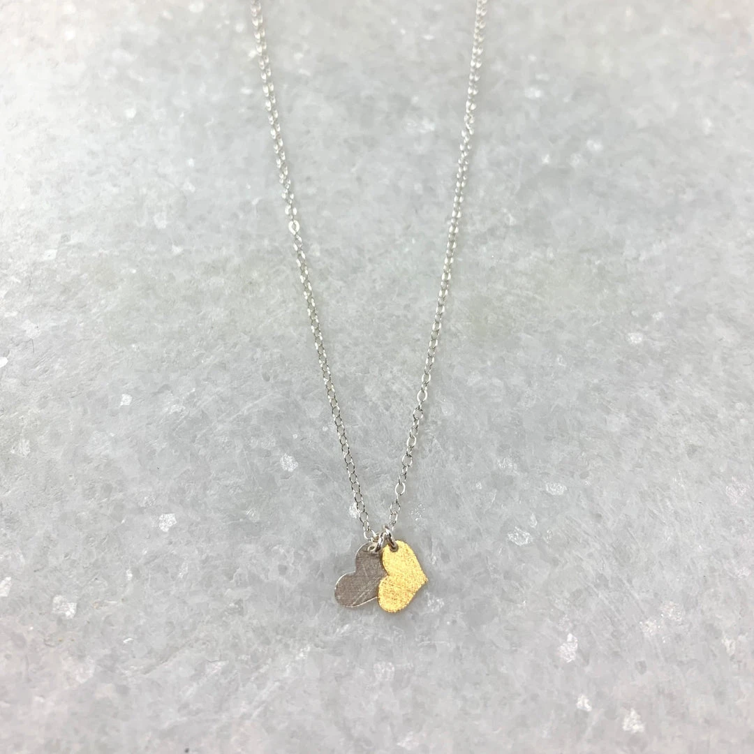 Patina Stores Mixed Metal Tiny Hearts Necklace Jewelry Patina Stores Mixed Metal Tiny Hearts Necklace Jewelry