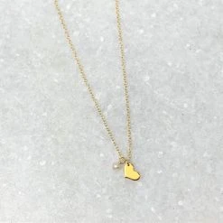 Patina Stores Jewelry Tiny Heart And Pearl Necklace