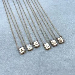 Patina Stores Pearl Initial Necklaces