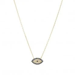 Patina Stores Jewelry Sapphire Evil Eye Necklace