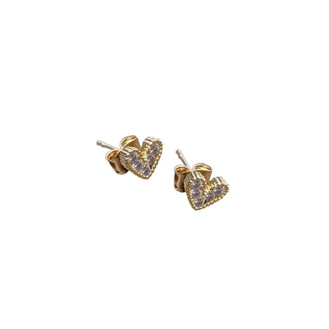 Patina Stores Tiny Crystal Heart Post Earring Patina Stores Tiny Crystal Heart Post Earring