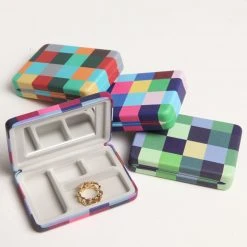 Patina Stores Women Plaid Jewelry Travel Case