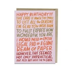 Patina Stores Ream Of Paper Birthday Card Cards & Wrap