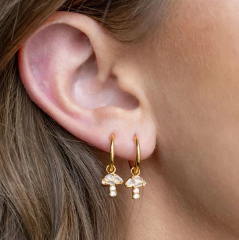 Patina Stores Mushroom Hanging Hoops Jewelry 1 Patina Stores Mushroom Hanging Hoops Jewelry