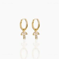 Patina Stores Mushroom Hanging Hoops Jewelry 3 Patina Stores Mushroom Hanging Hoops Jewelry