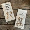 Patina Stores Embroidered Cat & Dog Tea Towels Kitchen