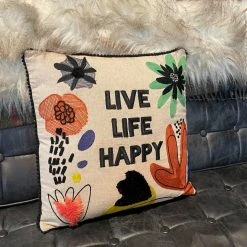 Patina Stores Live Life Happy Pillow Blankets & Pillows