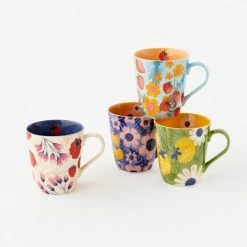 Patina Stores Floral Fruit Mugs Kitchen